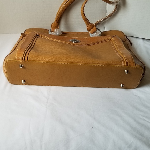 Coldwater Creek Tan Faux Leather Briefcase NWOT - Picture 5 of 8